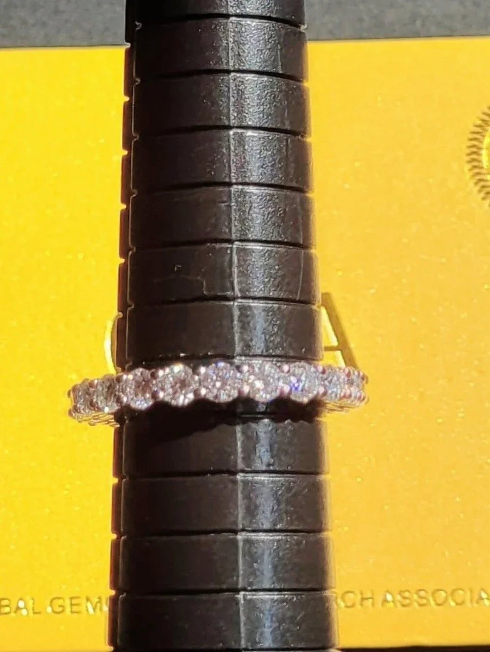 2.2ct Round Cut Moissanite Eternity Band Ring – White Gold Plated (Size 8)